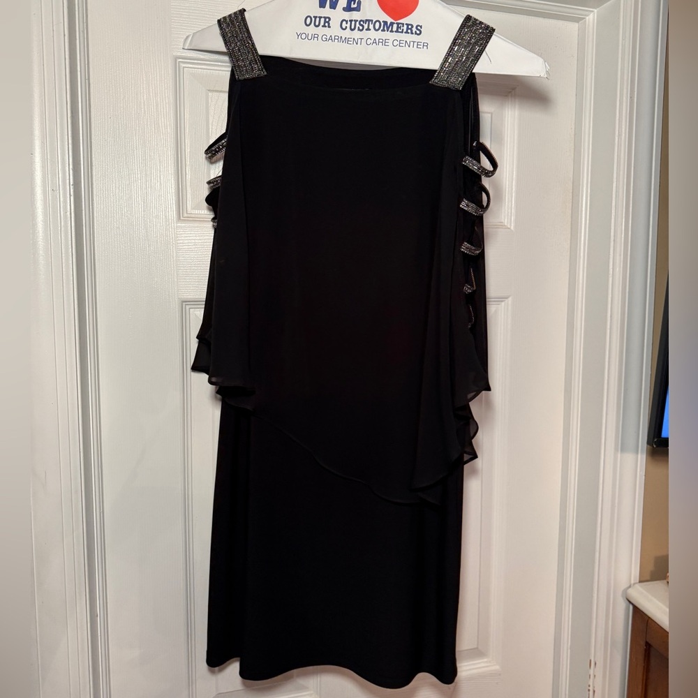 Petite Medium Elegant Black Evening Dress